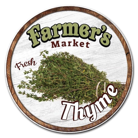 Corrugated Plastic Sign With Stakes 24in Circular-Farmers Market Thyme